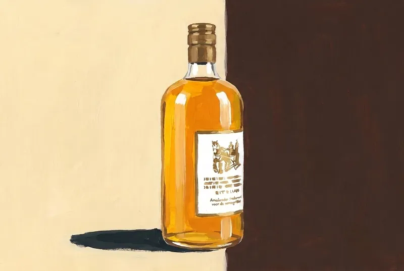 Painted illustration of a bottle of Nobeltje