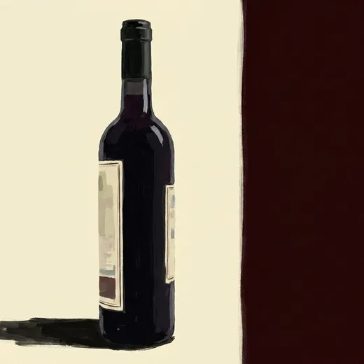 Painted illustration of a bottle of Fernet-Vallet