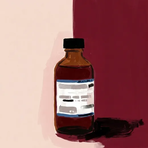 Ilustração pintada de uma garrafa de Miracle Mile Castilian Bitters