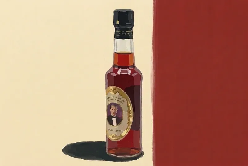 Painted illustration of a bottle of Dale DeGroff Pimento Aromatic Bitters