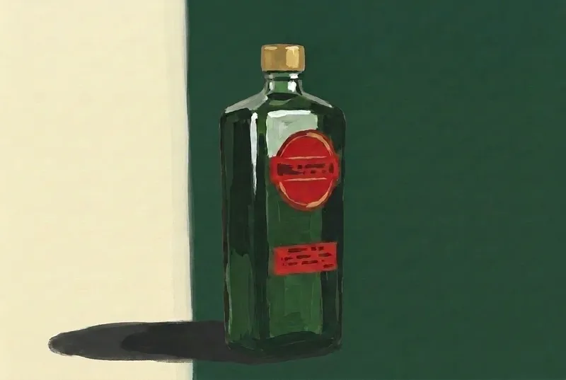 Painted illustration of a bottle of Demänovka
