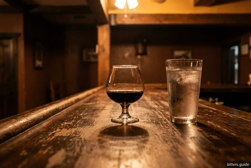 Piedra — Tequila, Mexican fernet and anise in equal parts, swirled in a brandy glass