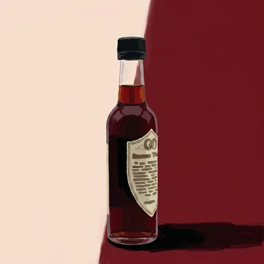 Geschilderde illustratie van een fles The Bitter Truth Creole Bitters
