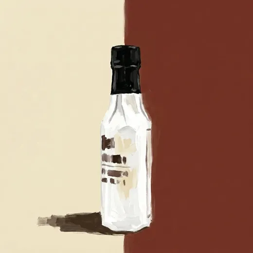 Illustrazione dipinta di una bottiglia di Fee Brothers Old Fashion Aromatic Bitters