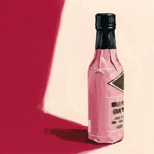 Fee Brothers Rhubarb Bitters 酒瓶手繪插畫