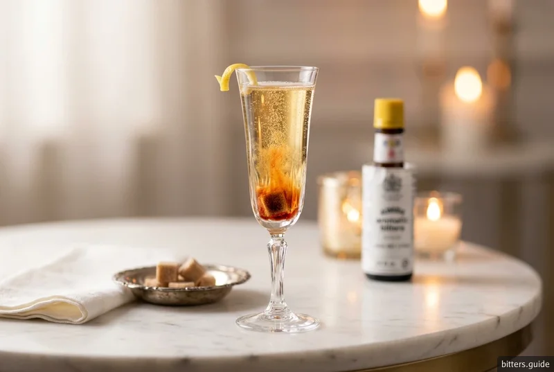 Champagne Cocktail — Schaumwein-Cocktail mit Zucker und Bitters