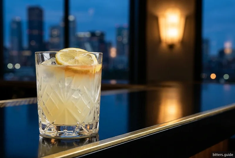 Fitzgerald — Un gin sour sin clara de huevo, rematado con bitter aromático de Angostura