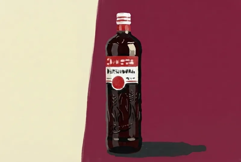 Painted illustration of a bottle of Sonnema Berenburg