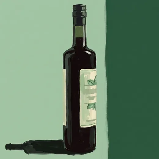 Painted illustration of a bottle of Brancamenta