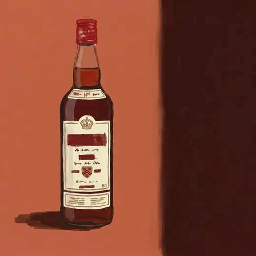 Gemalte Illustration einer Flasche Pimm's No. 1