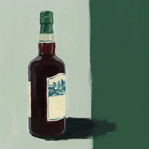 Painted illustration of a bottle of Cappelletti Amaro Pasubio