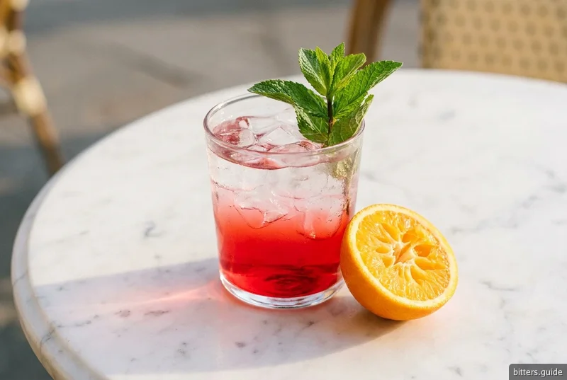 Italian Squeeze — The house mocktail for Italy's original alcohol-free red bitter, with orange and tonic