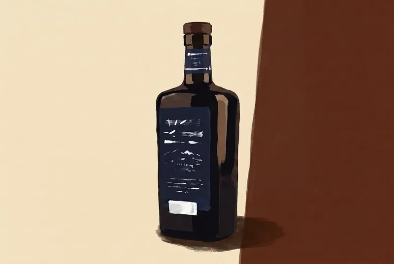 Painted illustration of a bottle of Amaro Nardini