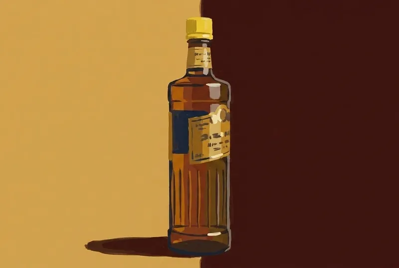 Painted illustration of a bottle of Amaro di Angostura