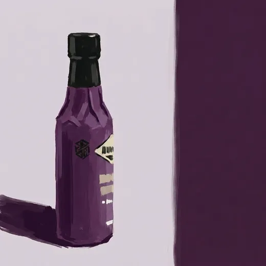 Gemalte Illustration einer Flasche Fee Brothers Plum Bitters