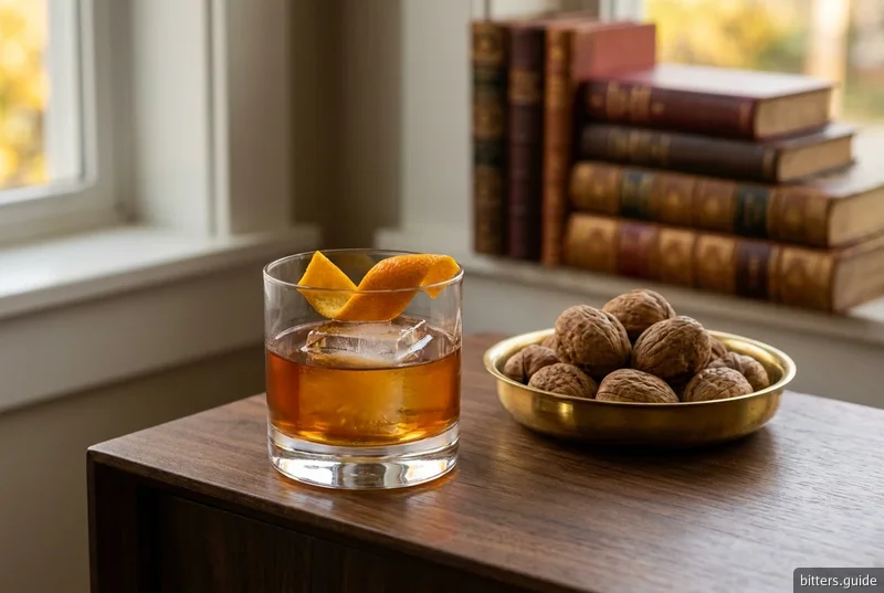 Walnut Old Fashioned — Old Fashioned，配 Fee Brothers Walnut Bitters