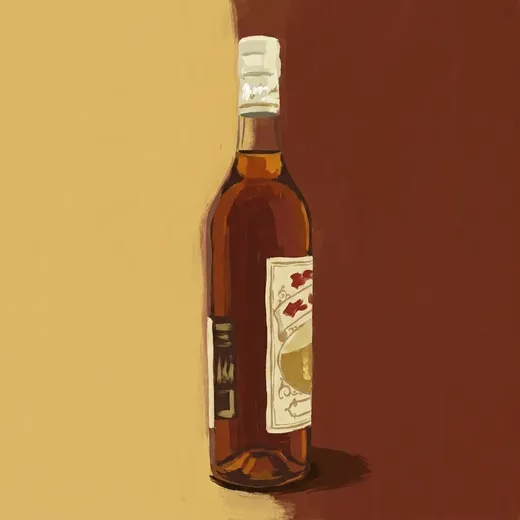 Painted illustration of a bottle of Meletti