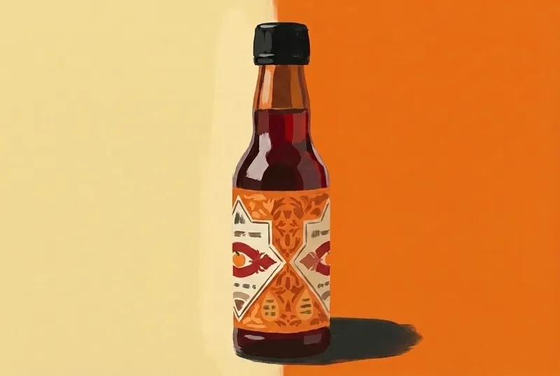 Painted illustration of a bottle of The Bitter Truth Orange Bitters