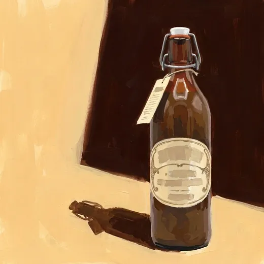 Painted illustration of a bottle of Varnelli Amaro dell'Erborista
