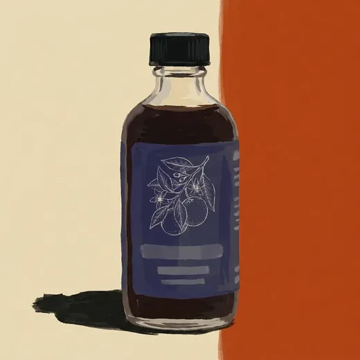 Ilustración pintada de una botella de Bittercube Orange Bitters