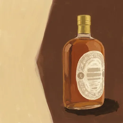 Ilustración pintada de una botella de Nonino