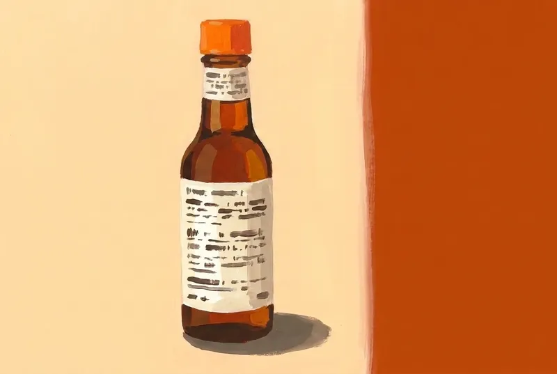 Painted illustration of a bottle of Angostura Orange Bitters