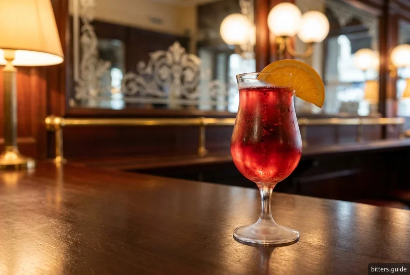 Campari and Soda — Cold Campari lengthened with soda in a cold tulip glass, the Milanese original
