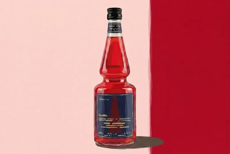 Painted illustration of a bottle of Cappelletti Aperitivo Americano Rosso