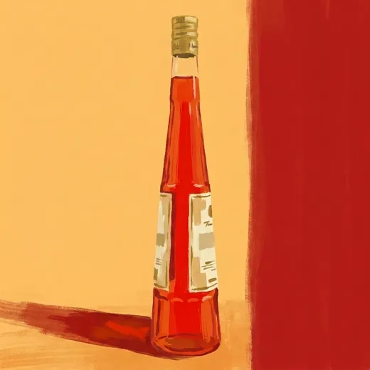 Painted illustration of a bottle of Galliano L'Aperitivo