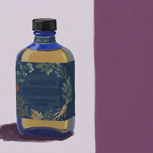 手绘插画：All The Bitter Lavender Bitters 酒瓶