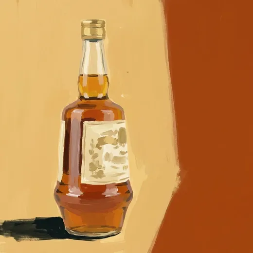 Illustrazione dipinta di una bottiglia di Montenegro