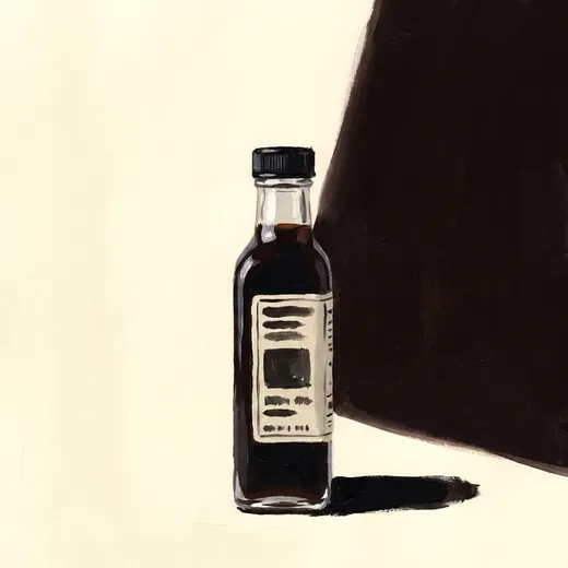 Portland Bitters Project Pitch Dark Cacao Bittersのボトルの絵画風イラスト