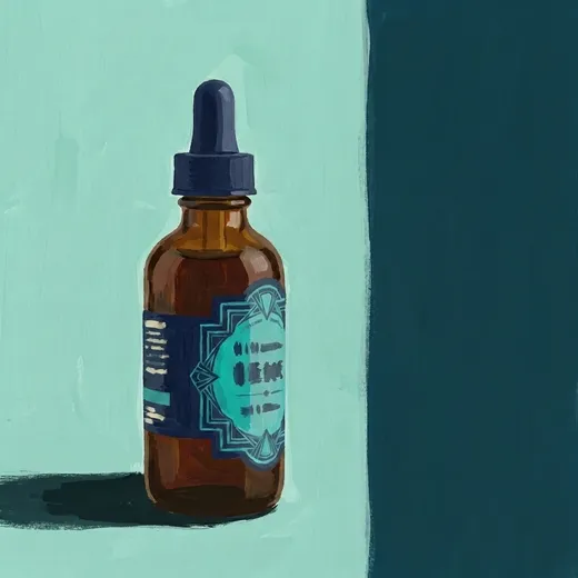 Illustrazione dipinta di una bottiglia di Bittered Sling Kensington Bitters
