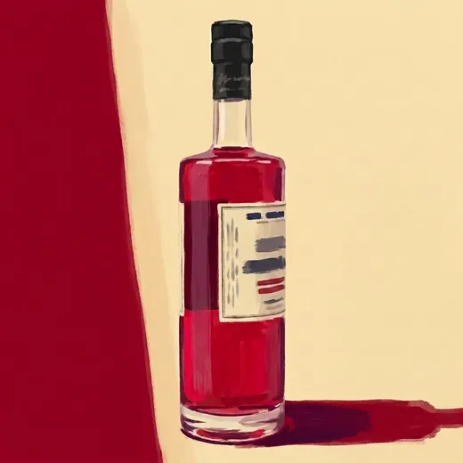Painted illustration of a bottle of St. George Bruto Americano