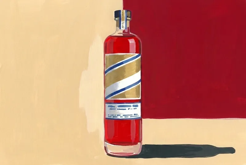 Painted illustration of a bottle of St. George Bruto Americano