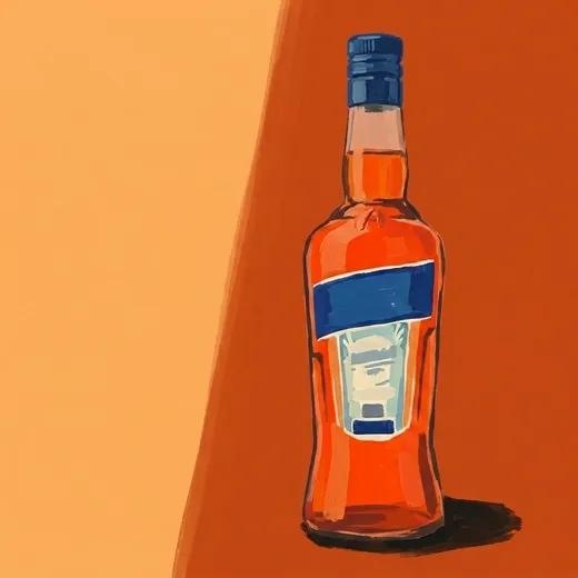 手绘插画:Aperol 酒瓶
