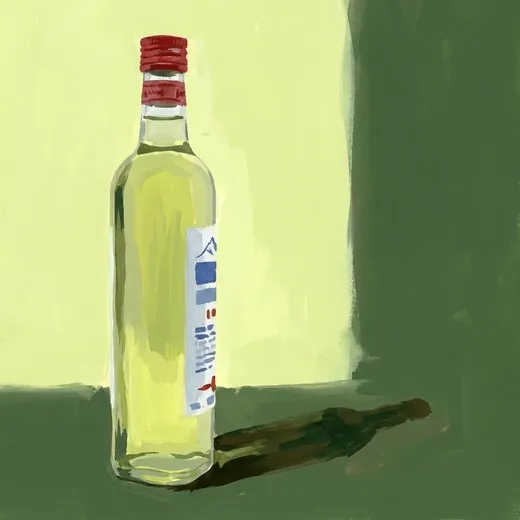 Salers Gentiane 酒瓶手繪插畫