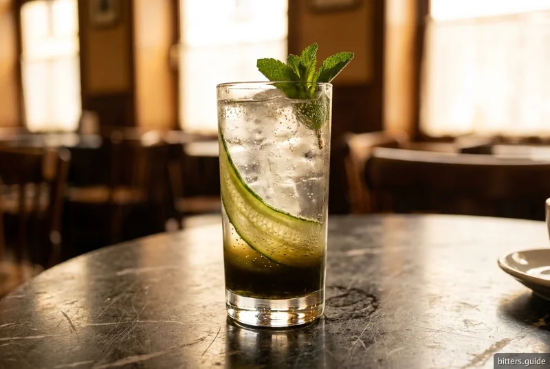 Zwack and Soda — Unicum lengthened with lime, cucumber and soda, the way the house pours it