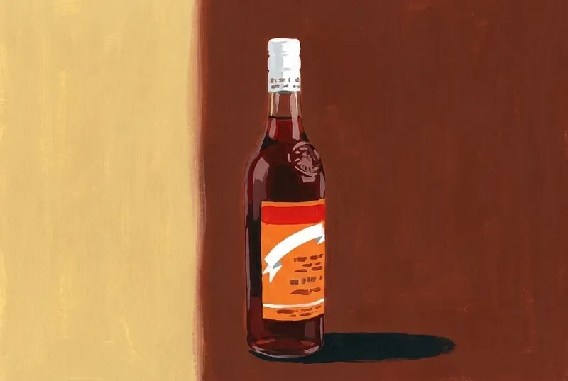 Painted illustration of a bottle of Meletti