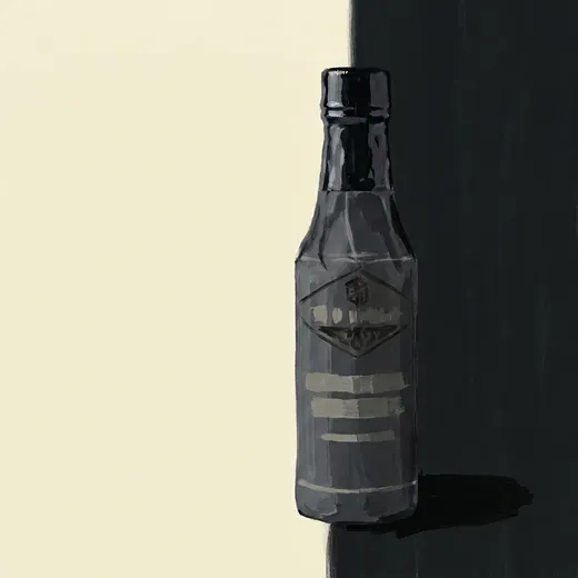 Fee Brothers Whiskey Barrel Aged Bitters 酒瓶手繪插畫