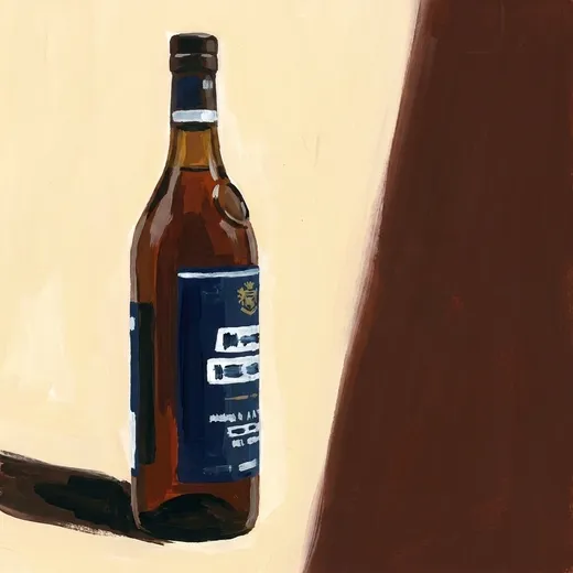 Painted illustration of a bottle of Amaro Nardini