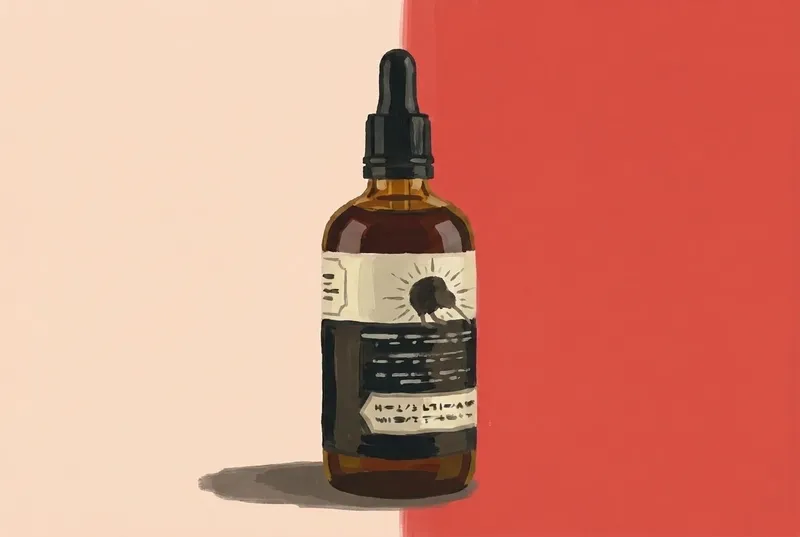 Painted illustration of a bottle of Bob's Bitters Grapefruit Bitters