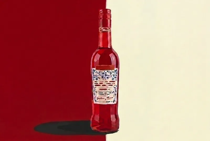 Painted illustration of a bottle of Luxardo Bitter