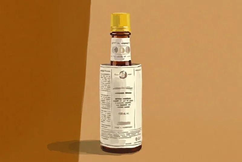 Painted illustration of a bottle of Angostura Aromatic Bitters