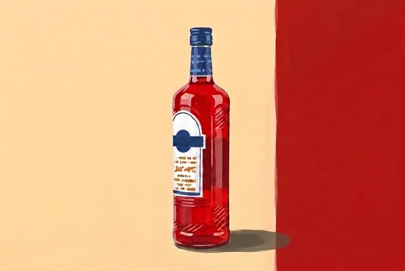 Painted illustration of a bottle of Martini Vibrante