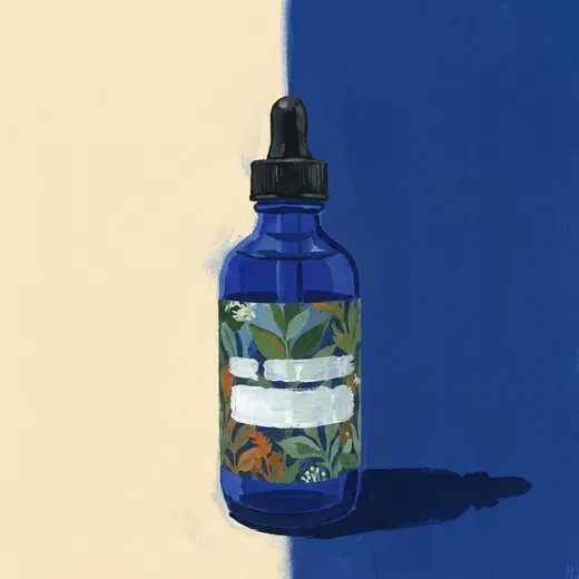 Painted illustration of a bottle of Ms. Better's Bitters Black Pepper Cardamom Bitters