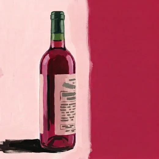 Painted illustration of a bottle of Lo-Fi Gentian Amaro