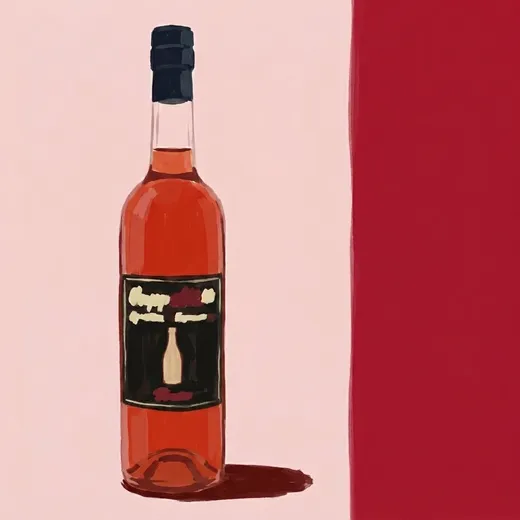 Painted illustration of a bottle of Cappelletti Aperitivo Americano Rosso