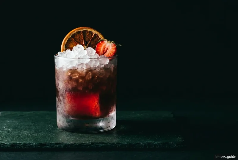 Rabbit Fernet — Two fernets, lemon and strawberry syrup over crushed ice