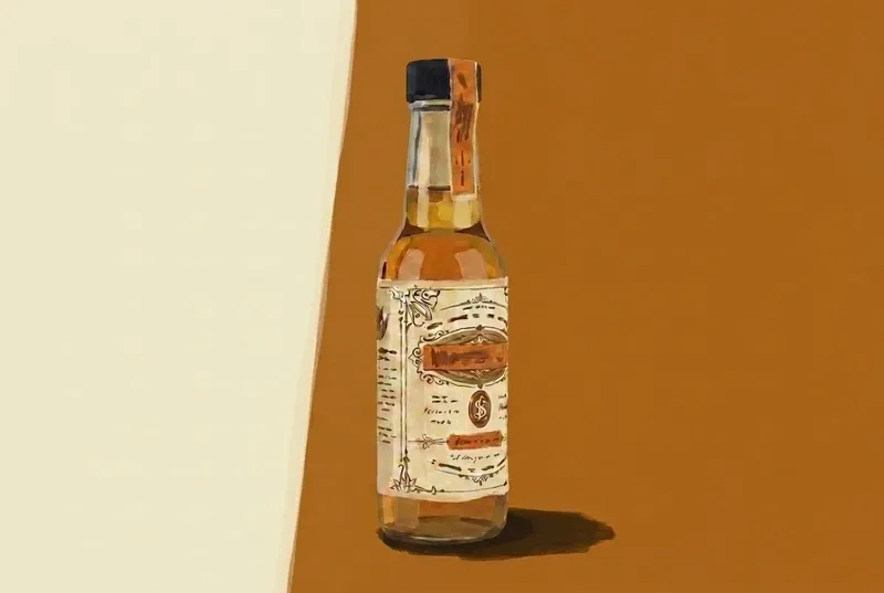 Painted illustration of a bottle of Scrappy's Orange Bitters